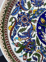 Turkish Hand Painted Boho Large Ceramic Platter or Tray