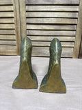 Tall Weighted Brass Eagle Head Bookends