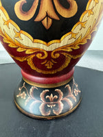 Tole Style Fleur De Lis Ceramic Vase