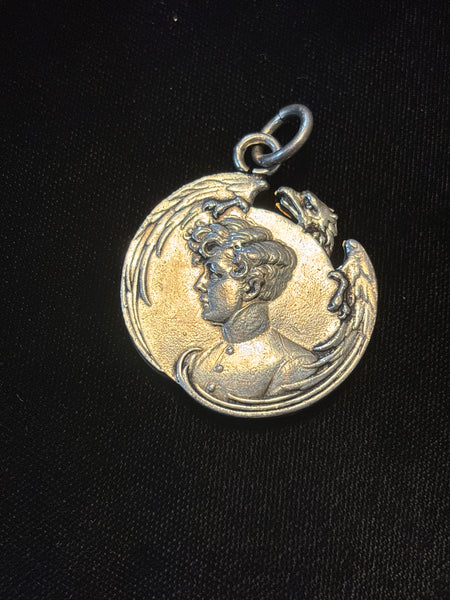 Silver Metal Double Sided Pendant - Imperial Eagle, Emperor & the Aiglon