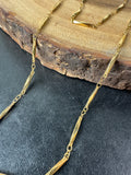 Gold Tone Bar Link Chain & Bracelet Set