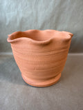 Red Clay Ruffled Pottery Planter