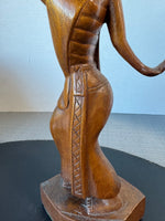 Hand Carved Wooden Vintage Balinese Dancer Sculpture
