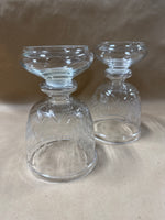 Pair Of Clear Glass Goblet Style Vase
