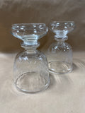 Pair Of Clear Glass Goblet Style Vase