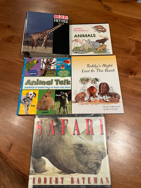 Homeschooling Book Lot D, Animals, 5 hard cover books