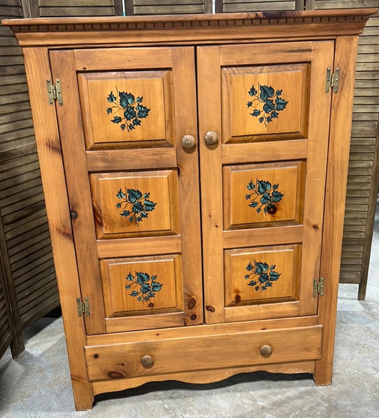 Pine Pie Cabinet with Painted Doors
