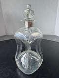 Denmark Vintage Glass Decanter with Sterling Silver Band - AS IS