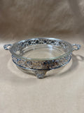 Round Silver Plate Pyrex Dish Holder