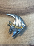 Pewter Silver/Gold Tone Angel Fish Pin