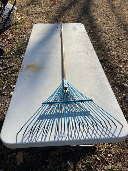 Blue Metal Leaf Rake