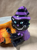 Halloween Cat And Pumpkin Candy Bowl