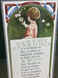 S. Nolin Signed Print of a Francis Thompson Message on What It Is To Be A Child