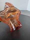 Tiara Indiana Glass Peach Empress Bird of Paradise Basket