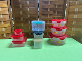 Assorted Plastic Food Storage Containers, 9 pc (A)