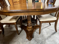 Ethan Allen Dining Table, 2 Leaves, Table Pads, and 6 Chairs***HEAVY ITEM***