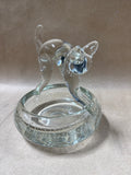 Clear Glass Cat Basket