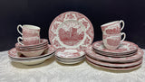 (A) 24-Piece Johnson Bros. Old Britain Castles Pink China Set (2 AVAILABLE—PRICED INDIVIDUALLY AT $195 EACH SET)