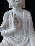 XL Textured White Sitting Zen Buddha AS IS (READ DESCRIPTION CAREFULLY)