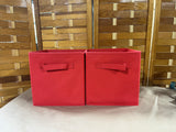 Red Collapsable Fabric Storage Cube/Bins, Set of 2