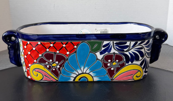 Blue Orange Pottery Talavera Cradle Planter