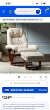 Benchmaster Leather Swivel Reclining Chair with Ottoman