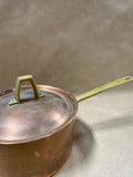 (D) Paul Revere Copper Sauce Pot With Brass Handles