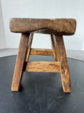 Rustic Primitive Wooden Mortise & Tenon Legged Mini Stool