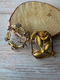 Pair of Gold Tone Brooches (C)