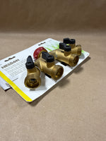Heavy Brass 4 Way Shut Off Valve With Hardware