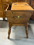 Dough Box End Table with Side Magazine Storage