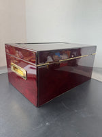 Quality Importers Venetian Cherry Wooden & Glass Humidor with Key & Accessories