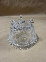Anna Hutte Bleikristall Lead Crystal 3 Footed Floral Candy Dish Bowl