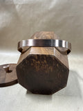 Wooden Mid Century Style Ice Bucket With Rose Gold Hardware