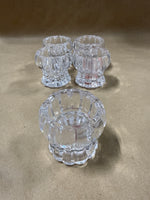 Set Of 5 Clear Glass Candle Votive Holders