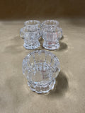 Set Of 5 Clear Glass Candle Votive Holders