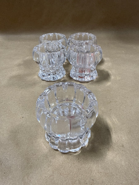 Set Of 5 Clear Glass Candle Votive Holders