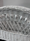 White Wicker Vintage Divided Magazine Basket