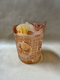 Imperial Glass Star Medallion Iridized Carnival Glass Marigold Pitcher