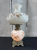 Victorian Style Floral Gone with the Wind 3-Way Parlor Lamp (WORKS)