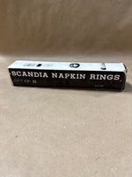 Set Of 6 Wooden Scandinavian Napkin Rings With Box