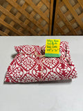 Pottery Barn Red/Off White Table Cloth, 108"x70"