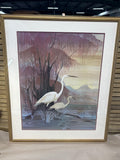 White Egrets in Marsh Print by Harry Wysocki; Signed