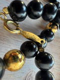 Napier Black & Gold Vintage Beaded Necklace