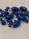 Blue & Gold Beaded Necklace