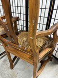 Pair of Ladder Back Arm Chairs with Cane Seats