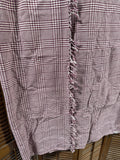 Primitive Purple Plaid Square Table Cloth With Fringe
