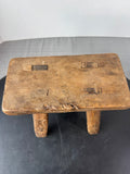Rustic Primitive Wooden Mortise & Tenon Legged Mini Stool