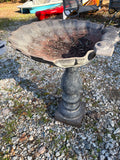 Cast Iron Shell Birdbath