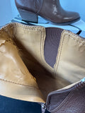 Brown Nine West Vasloane Leather Ankle Boots in Box WOMEN’S SIZE 8.5